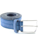 Cintura in crosta scamosciata con bordi sfumati | Vendtia online cintura scamosciata blu con bordi sfumati Made in Italy