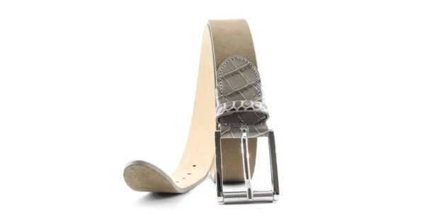 Cintura scamosciata con puntale a vitello | Vendita online cintura scamosciata con puntale a vitello Made in Italy