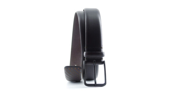 Cintura in cuoio con incisione "Bubble" | Vendita cintura nera in cuoio | Cintura in cuoio Made in Italy realizzata artigianalmente